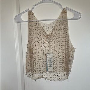 Beach Bunny Tan Beaded Blouse